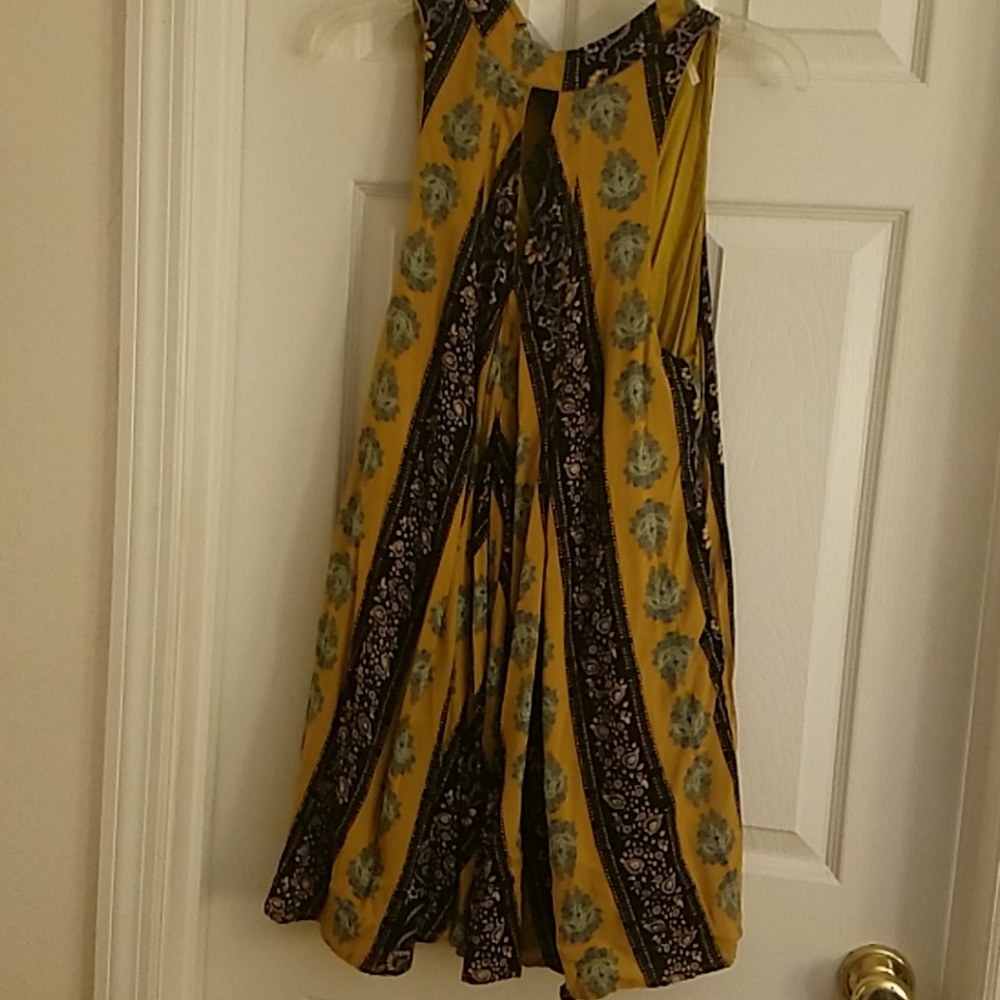 Free People Printed Trapeze Dress with Pockets